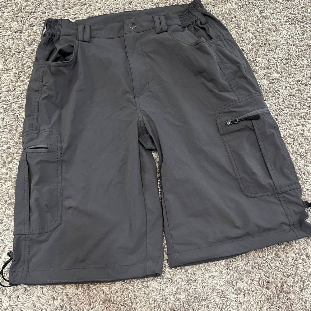Unitop Men's Cargo‎ Shorts Gray Drawstring Elastic Waist Casual Active Outdoor